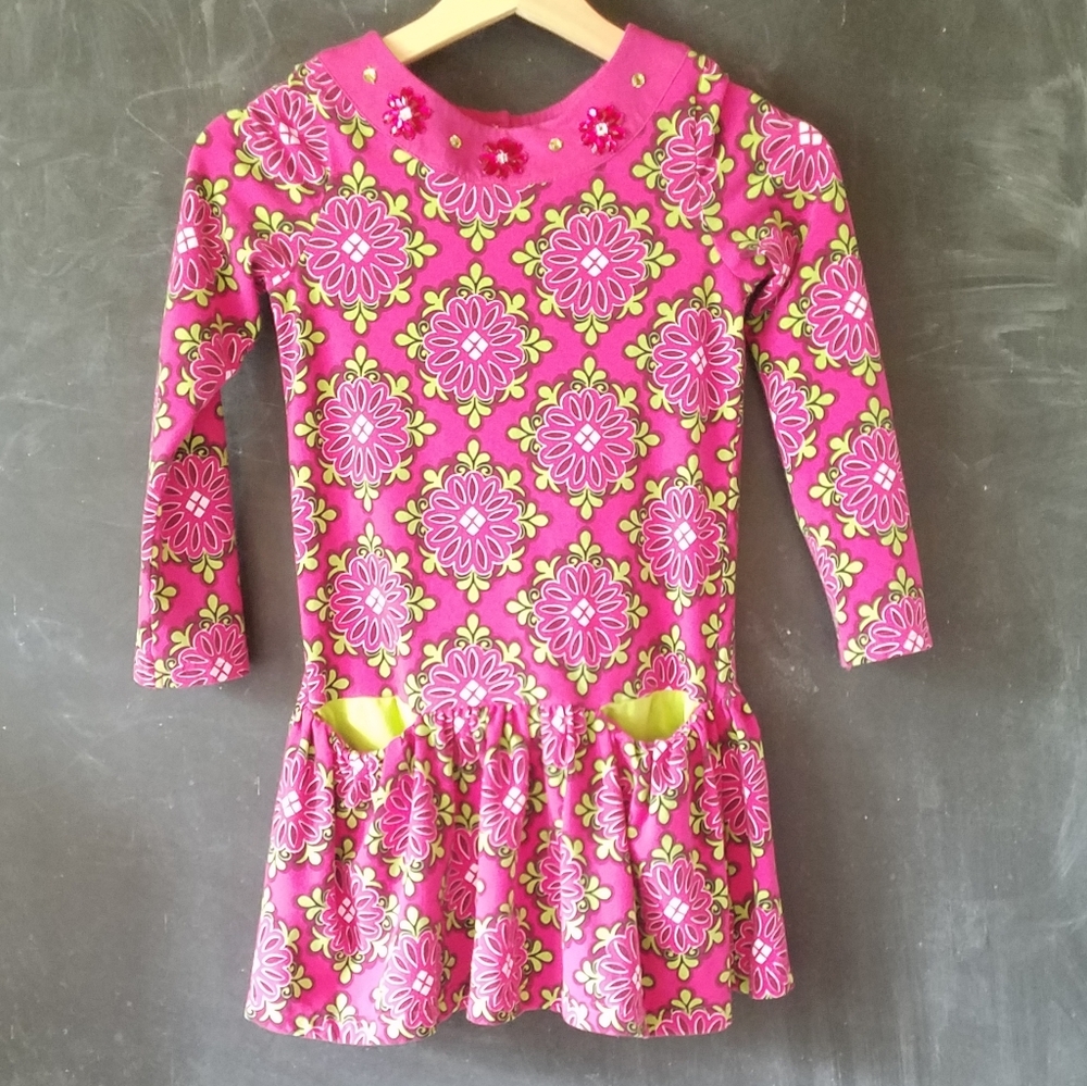 Hartstrings Floral Embellished Pink Dress Sz 6X